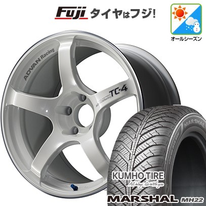 【新品国産車用 5穴100車】 オールシーズンタイヤ ホイール4本セット 205/50R17 クムホ マーシャル MH22(限定) ヨコハマ アドバンレーシング TC-4 17インチ