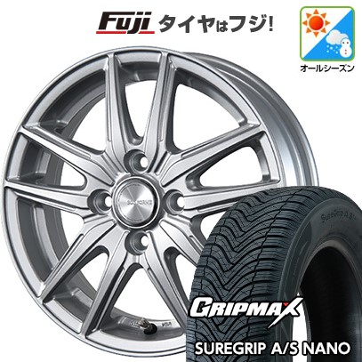 新品国産車用 4穴100車 オールシーズンタイヤ ホイール4本セット 185/60R16 グリップマックス シュアグリップAS ナノ ブリヂストン エコフォルム SE-20 16インチ