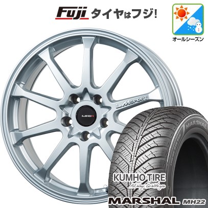 【新品国産車用 5穴114.3車】 オールシーズンタイヤ ホイール4本セット 225/45R18 クムホ マーシャル MH22(限定) レアマイスター LMスポーツ LM-10R 18インチ