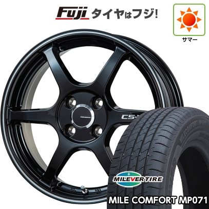 【新品国産車用4穴100】 | 夏タイヤ ホイール4本セット | 185/55R16 | ミレバー MP071 | CS-V6(グロスブラック/ラインポリッシュ) | 6J 16インチ