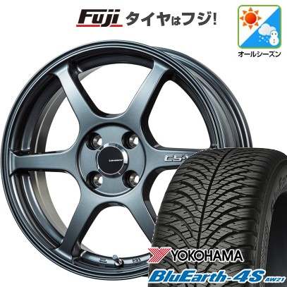 【新品 軽自動車】N-BOX タント ワゴンR オールシーズンタイヤ ホイール4本セット 165/55R15 ヨコハマ ブルーアース 4S AW21 レアマイスター CS-V6 15インチ