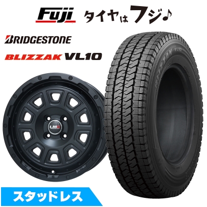 【新品 軽自動車】軽トラ 軽バン スタッドレスタイヤ ホイール4本セット 145/80R12 80/78N ブリヂストン ブリザック VL10 レアマイスター LMG DS-10 12インチ