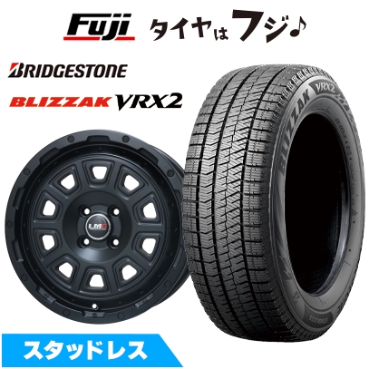ハスラー等ブリヂストンスタッドレスVRX2 15インチホイール付き4本セット ブリザック VRX2 165/65R15 スタッグ 15×4.5J ガンメタ タフト ソリオ