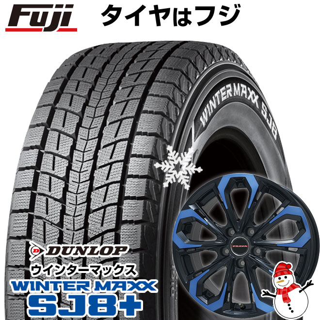 【パンク保証付き】【新品国産車用 5穴114.3車】 スタッドレスタイヤ ホイール4本セット 235/60R18 ウインターマックス SJ8+ LEYSEEN プラバ5X  18インチ