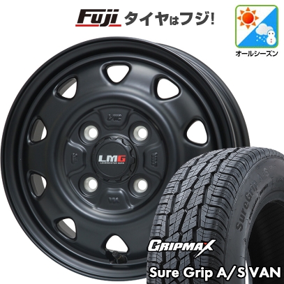 【新品】軽トラ 軽バン オールシーズンタイヤ ホイール4本セット 145/80R12 80/78T GRIPMAX SureGrip A/S VAN レアマイスター LMG OFF-STYLE 3.5J 12インチ
