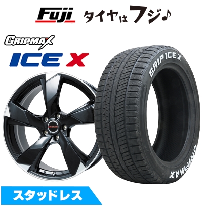 新品国産車用 5穴114.3車 スタッドレスタイヤ ホイール４本セット 225/50R18 グリップマックス アイスX RWL ホワイトレター プレミックス ヴェランV 18インチ