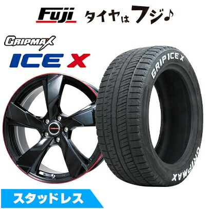 新品国産車用 5穴114.3車 スタッドレスタイヤ ホイール４本セット 225/50R18 グリップマックス アイスX RWL ホワイトレター プレミックス ヴェランV 18インチ