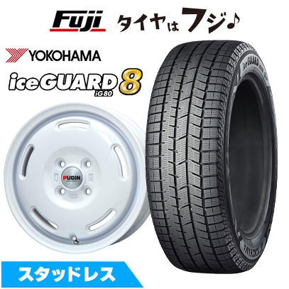 パンク保証付き【新品】エブリイワゴン スタッドレスタイヤ ホイール4本セット 165/60R14 アイスガード エイトIG80 プレミックス プディン 4.5J 14インチ
