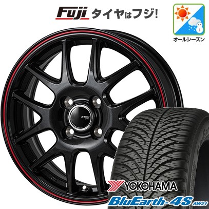【新品 軽自動車】N-BOX タント オールシーズンタイヤ ホイール4本セット 155/65R14 ヨコハマ ブルーアース 4S AW21 モンツァ JPスタイル ジェファ 14インチ
