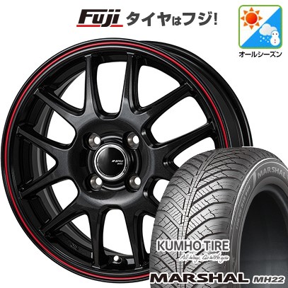 【新品国産車用 4穴100車】 オールシーズンタイヤ ホイール4本セット 195/55R16 クムホ マーシャル MH22(限定) モンツァ JPスタイル ジェファ 16インチ