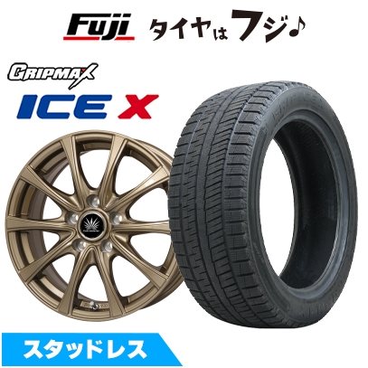 【新品】フリード クロスター スタッドレスタイヤ ホイール4本セット 185/65R15 グリップマックス アイスX BSW アマルフィV Jr(ブロンズ) 6J 15インチ