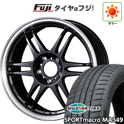 【新品国産車用 5穴114.3車】 夏タイヤ ホイール４本セット 205/55R17 ミレバー スポーツマクロ MA349（限定） コーセイ K-1レーシング レヴ 17インチ