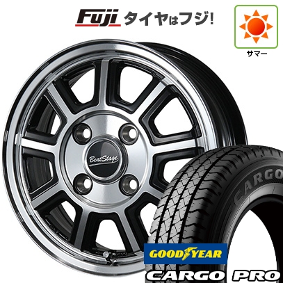 【新品 軽自動車】軽トラ 軽バン | 夏タイヤ ホイール4本セット | 145/80R12 80/78N | グッドイヤー カーゴ プロ(限定) | ビートステージ KS-C | 4J 12インチ