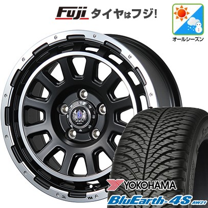 【新品 軽自動車】N-BOX オールシーズンタイヤ ホイール4本セット 165/55R15 ヨコハマ ブルーアース 4S AW21 ブレスト バーンズテック DHストリーム 15インチ
