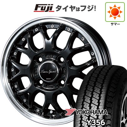 【新品 軽自動車】軽トラ 軽バン 夏タイヤ ホイール4本セット 145/80R12 80/78N ヨコハマ Y356 ブレスト ユーロスポーツ タイプ815 12インチ