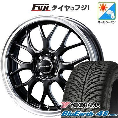 【新品 軽自動車】N-BOX オールシーズンタイヤ ホイール4本セット 165/55R15 ヨコハマ ブルーアース 4S AW21 ブレスト ユーロスポーツ タイプ805 15インチ