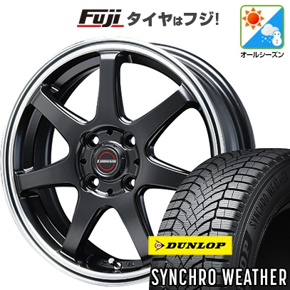 【新品】N-BOX タント スペーシア オールシーズンタイヤ ホイール4本セット 155/65R14 ダンロップ シンクロウェザー ユーロマジック タイプS-07 4.5J 14インチ