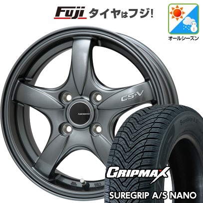 グリップマックス - 新品国産車用 4穴100車 オール時季タイア 銀輪4本仕かける 185/60R16 シュアグリップAS ナノ レアマイスター CS-V(火器メタ) 16in