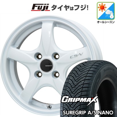 グリップマックス - 新品国産車用 4穴100車 オール時季タイア 銀輪4本仕かける 185/60R16 シュアグリップAS ナノ レアマイスター CS-V(白いこと) 16in