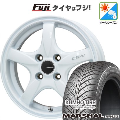 【新品 軽自動車】 オールシーズンタイヤ ホイール4本セット 165/60R15 クムホ マーシャル MH22 オールシーズン(限定) レアマイスター CS-V(ホワイト) 15インチ