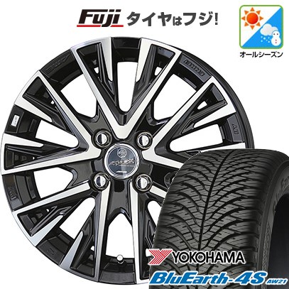 【新品 軽自動車】N-BOX タント ワゴンR オールシーズンタイヤ ホイール4本セット 165/55R15 ヨコハマ ブルーアース 4S AW21 共豊 スマック レジーナ 15インチ