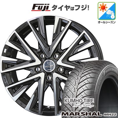 【新品国産車用 5穴114.3車】 オールシーズンタイヤ ホイール4本セット 205/60R16 クムホ マーシャル MH22(限定) 共豊 スマック レジーナ 16インチ