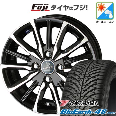 【新品 軽自動車】N-BOX オールシーズンタイヤ ホイール4本セット 165/55R15 ヨコハマ ブルーアース 4S AW21 共豊 スマック プライム ヴァルキリー 15インチ