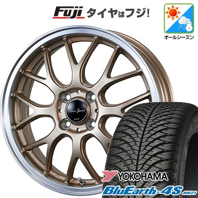 【新品 軽自動車】N-BOX オールシーズンタイヤ ホイール4本セット 165/55R15 ヨコハマ ブルーアース 4S AW21 ブレスト ユーロスポーツ タイプ805 15インチ