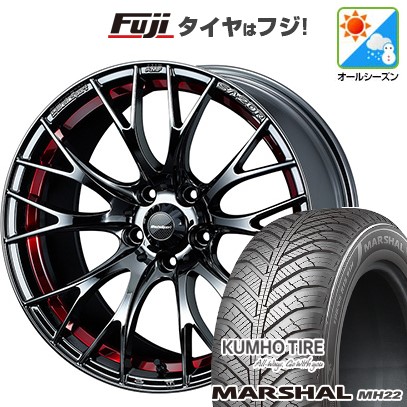 KUMHO - 【新品国産車用 5穴114.3車】 オール時期タイア 車輪4本仕掛ける 225/45R18 クムホ マーシャル MH22(押さえる) WEDS ウェッズ運動競技 SA-20R 18in 車、バイク、自転車-自動車