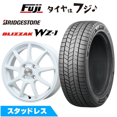 【新品 軽自動車】 スタッドレスタイヤ ホイール4本セット 165/60R15 ブリヂストン ブリザック WZ-1 レアマイスター LMスポーツ LM-QR ホワイト 5J 15インチ