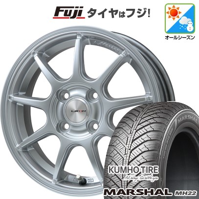 【新品国産車用 4穴100車】 オールシーズンタイヤ ホイール４本セット 195/65R15 クムホ マーシャル MH22(限定) レアマイスター LMスポーツLM-QR 15インチ