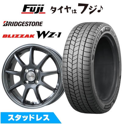 【新品 軽自動車】N-BOX タント スペーシア スタッドレスタイヤ ホイール4本セット 155/65R14 ブリヂストン ブリザック WZ-1 LMスポーツ LM-QR 4.5J 14インチ
