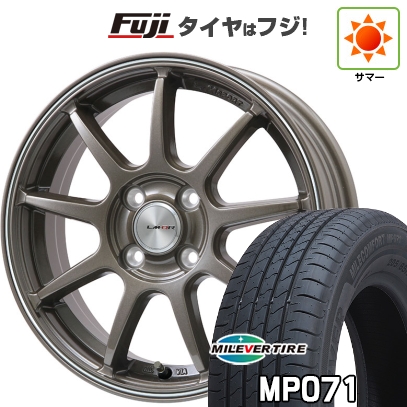 【新品国産車用4穴100】 | 夏タイヤ ホイール4本セット | 185/55R16 | ミレバー MP071 | LMスポーツ LM-QR ブロンズ/ラインポリッシュ | 6J 16インチ