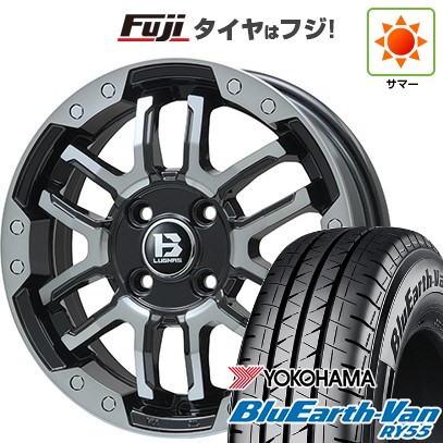 【新品 軽自動車】軽トラ 軽バン 夏タイヤ ホイール4本セット 145/80R12 80/78N ヨコハマ ブルーアース Van RY55 ビッグウエイ B-LUGNAS FRD 12インチ