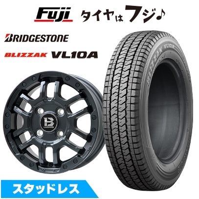 送料無料 クリッパーEV ミニキャブEV スタッドレスタイヤ ホイール４本セット 145/80R12 86/84N ブリヂストン ブリザック VL10A B-LUGNAS FRD 12インチ