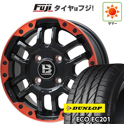 【新品 軽自動車】夏タイヤ ホイール4本セット 145/80R12 ダンロップ エコ EC201 ビッグウエイ B-LUGNAS FRD 12インチ