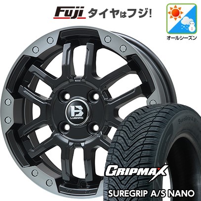 【新品国産車用 4穴100車】 オールシーズンタイヤ ホイール4本セット 185/60R16 グリップマックス シュアグリップAS ナノ ビッグウエイ B-LUGNAS FRD  16インチ