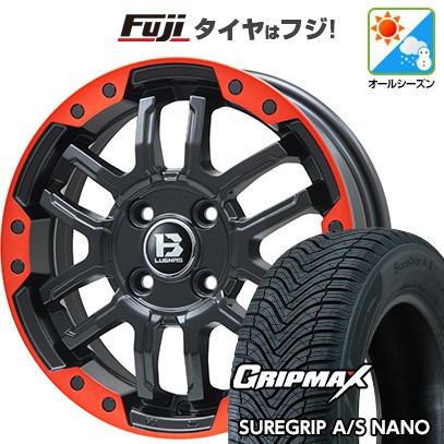【新品国産車用 4穴100車】 オールシーズンタイヤ ホイール4本セット 185/60R16 グリップマックス シュアグリップAS ナノ ビッグウエイ B-LUGNAS FRD  16インチ
