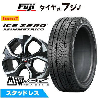ICE ASIMMETRICO - 【新品】プジョー308 2014- スタッドレスタイヤ 銀輪4本仕かける 225/40R18 アイスゼロアシンメトリコ MSW 43 8J 18in