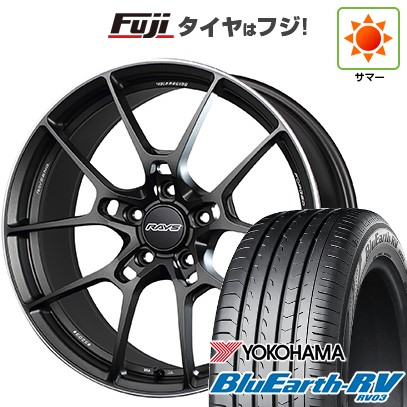 【パンク保証付き】新品国産車用 5穴114.3車 夏タイヤ ホイール4本セット 225/45R18 ヨコハマ ブルーアース RV-03 RAYS レイズ ボルクレーシング G025 18インチ