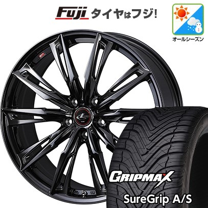 グリップマックス - 【新品国産車用 5穴114.3車】 オール時期タイア 車輪4本仕掛ける 225/45R18 シュアグリップ(押さえる) ウェッズ レオニス GX 18in オールシーズンタイヤ、ホイールセット-自動車-車、バイク、自転車