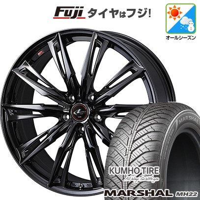 【新品国産車用 5穴114.3車】 オールシーズンタイヤ ホイール4本セット 225/45R18 クムホ マーシャル MH22(限定) WEDS ウェッズ レオニス GX 18インチ