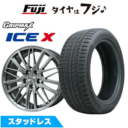 【新品】アウディA3（GY） スタッドレスタイヤ ホイール４本セット 225/40R18 グリップマックス アイスX BSW(限定) EUROAXIS ガヤW5 7.5J 18インチ