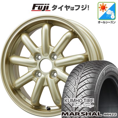 新品 N-BOX タント スペーシア オールシーズンタイヤ ホイール４本セット 155/65R14 クムホ マーシャル MH22(限定) ストレンジャーKST-9改 14インチ