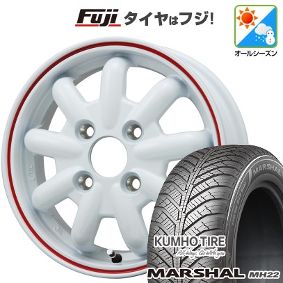 新品 ソリオ ハスラー オールシーズンタイヤ ホイール４本セット 165/70R14 クムホ マーシャル MH22(限定) ブランドルライン ストレンジャーKST-9改 14インチ