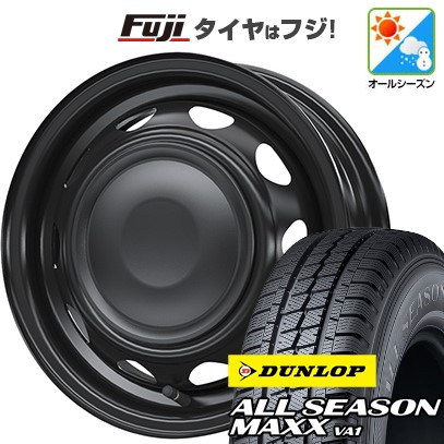 【新品 軽自動車】軽トラ 軽バン オールシーズンタイヤ ホイール4本セット 145/80R12 80/78N ダンロップ オールシーズンMAXX  VA1 ウェッズ ネオキャロ 12インチ