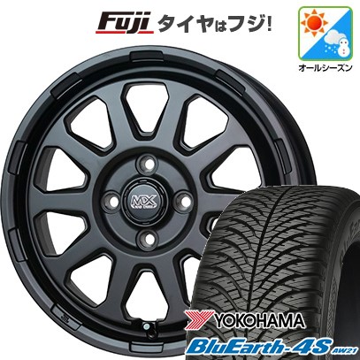 【新品 軽自動車】N-BOX オールシーズンタイヤ ホイール4本セット 165/55R15 ヨコハマ ブルーアース 4S AW21 ホットスタッフ マッドクロス レンジャー 15インチ