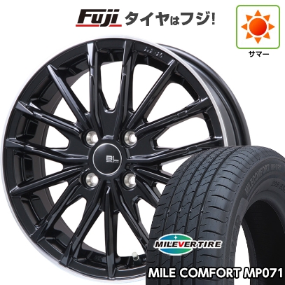 【新品国産車用5穴114.3】 | 夏タイヤ ホイール4本セット | 205/65R15 | ミレバー ミレコンフォート MP071 | DF-10M グロスブラック/リムポリッシュ | 15インチ
