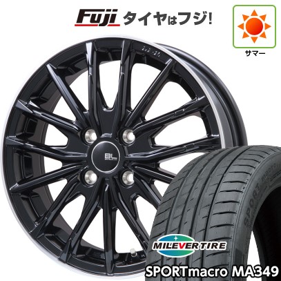 【新品国産車用 4穴100車】 夏タイヤ ホイール４本セット 205/50R17 ミレバー スポーツマクロ MA349（限定） ブランドルライン DF-10M 17インチ