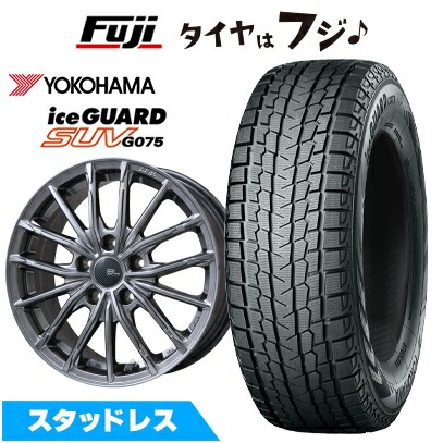 新品国産車用 5穴114.3車 スタッドレスタイヤ ホイール4本セット 215/70R16 ヨコハマ アイスガード SUV G075 ブランドルライン DF-10M ハイパーグレー 16インチ
